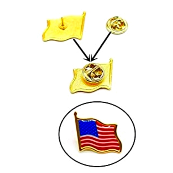 50 Piece Wave American Flag Lapel Pins NWT - Picture 2 of 2